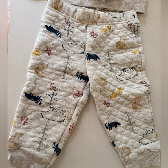 18 mo Carters quilted sweatsuit woodland theme - Picture 5 of 7